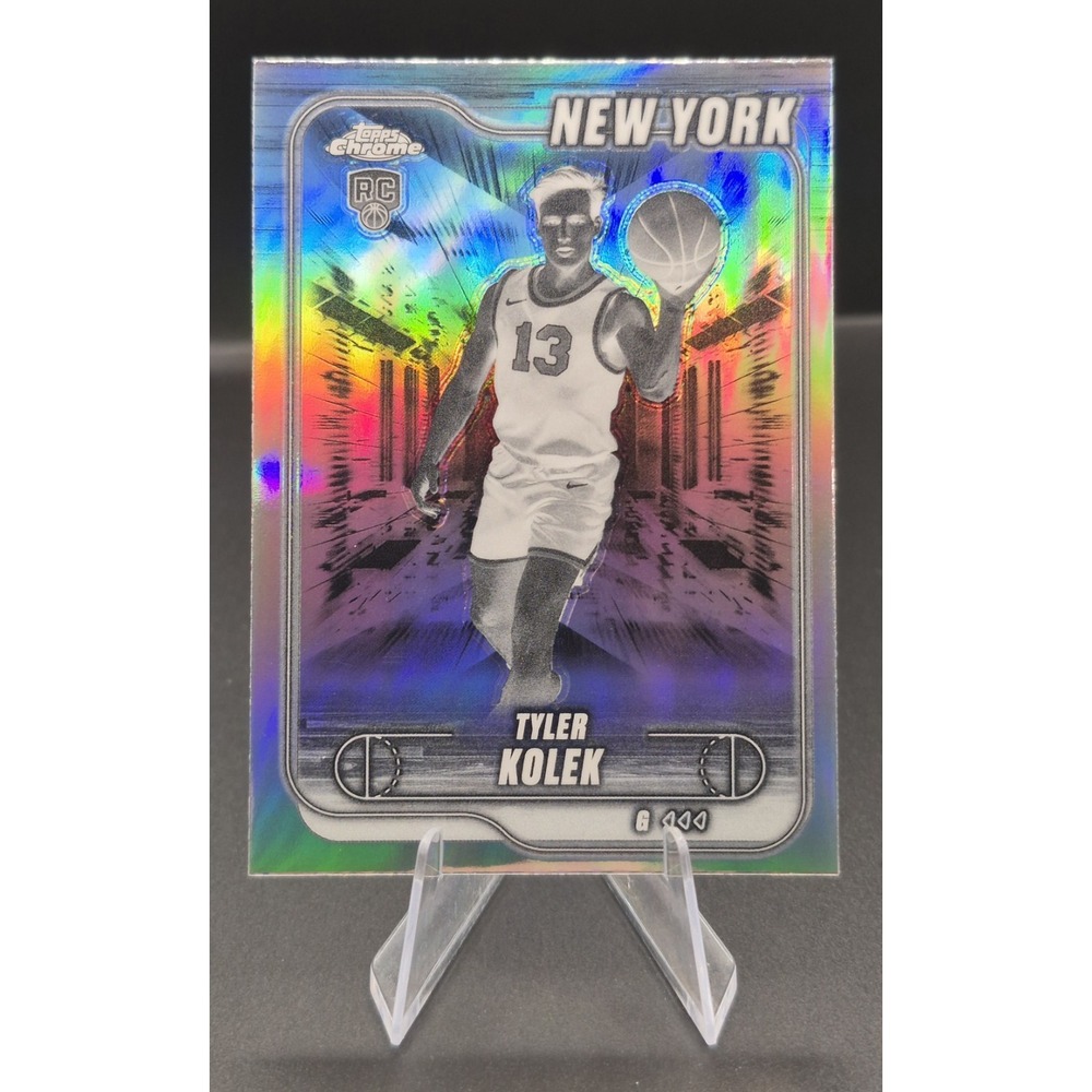 2024-25 Topps Chrome Tyler Kolek #167 Rookie Negative Refractor (RC) SP Knicks